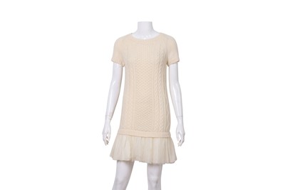 Lot 304 - Valentino Cream Wool Cable Knit Mini Dress - Size XXS