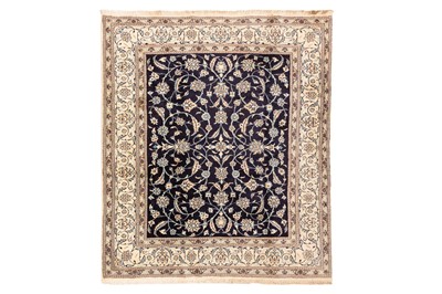 Lot 305 - WITHDRAWN-A FINE PART SILK NAIN CARPET, CENTRAL PERSIA