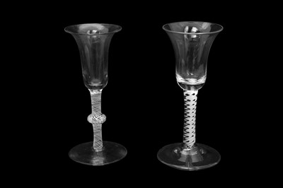 Lot 320 - TWO 18TH CENTURY OPAQUE TWIST GLASSES