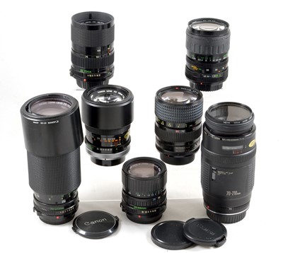 Lot 235 - A Group of Canon & Canon Fit Lenses.