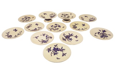 Lot 233 - A LATE 19TH CENTURY AESTHETIC MOVEMENT DESSERT SERVICE, CIRCA 1875