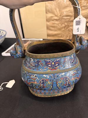 Lot 557 - A CHINESE CLOISONNÉ ENAMEL 'PHOENIX' VASE AND COVER, HU