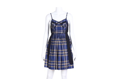 Lot 185 - Miu Miu Blue Check Cotton Sundress - Size 36