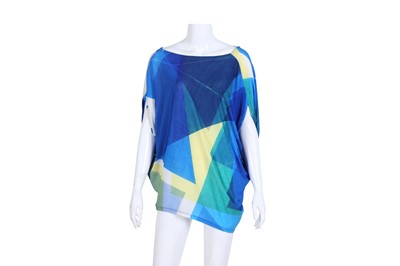 Lot 163 - Issey Miyake Blue Geometric Print Tunic - Size 2
