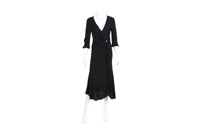Lot 273 - Roberto Cavalli Black Ruched Midi Dress - Size 42