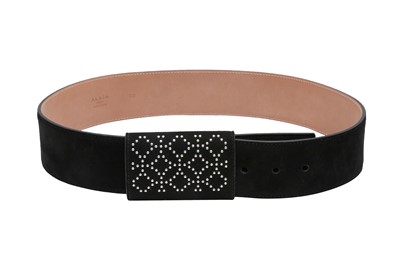 Lot 452 - Alaia Black Arabesque Waist Belt - Size 80
