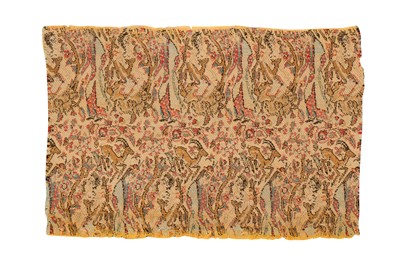 Lot 89 - A 17TH CENTURY PERSIAN SAFAVID SILK PANEL