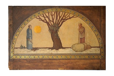 Lot 461 - A 19TH CENTURY LUNETTE PANEL
