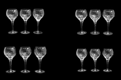 Lot 304 - A SET OF STUART CRYSTAL 'VALENCIA' PATTERN WINE GLASSES