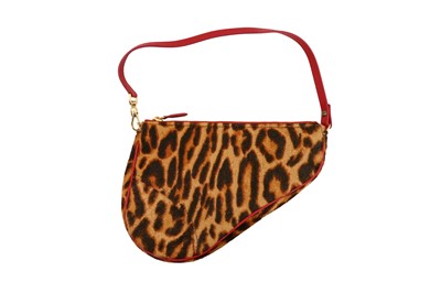 Lot 256 - Christian Dior Brown Leopard Saddle Pochette