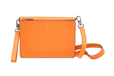 Lot 255 - Burberry Bright Orange Triple Stud Crossbody Bag