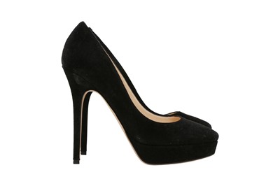 Lot 209 - Jimmy Choo Black Platform Heeled Pump - Size 38
