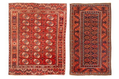 Lot 481 - A BOKHARA RUG AND BALOUCH RUG