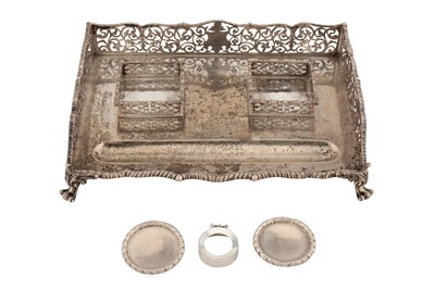 Lot 103 - A Victorian sterling silver inkstand, London 1892 by messrs Barnard