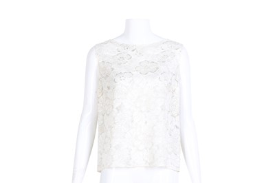 Lot 261 - Saint Laurent Cream Guipure Lace Shell Top - Size 42