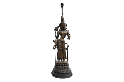 Lot 259 - A LARGE NEPALESE BRONZE FIGURE OF PADMAPANI, 19TH-20TH CENTURY
