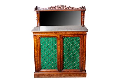 Lot 395 - A VICTORIAN FIGURED AND BURR WALNUT CHIFFONIER