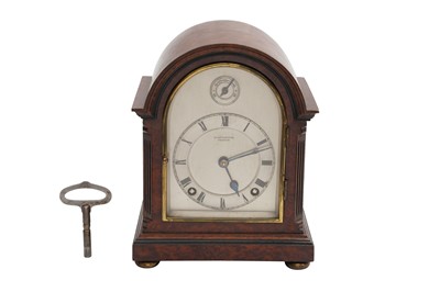 Lot 430 - A GEORGE III STYLE WALNUT CASED BRACKET CLOCK, RETAILED BY OLLIVANT & BOTSFORD