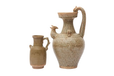 Lot 667 - TWO CHINESE YUE-STYLE EWERS