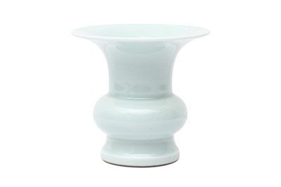 Lot 648 - A CHINESE CELADON-GLAZED VASE, GU