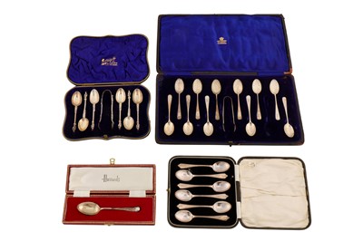 Lot 143 - A mixed group of cased sets of sterling silver flatware