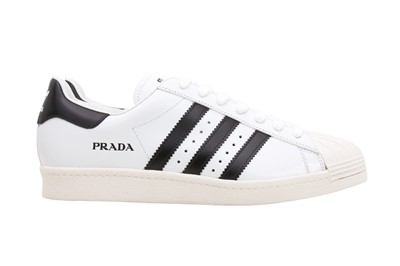 Lot 496 - Prada x Adidas Men's White Superstar Sneaker - Size 43