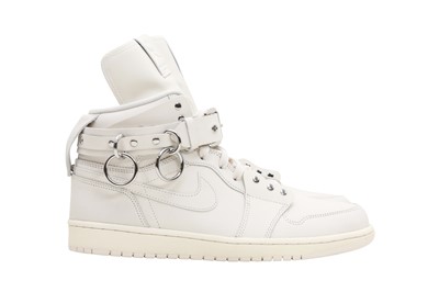 Lot 513 - Air Jordan x Comme Des Garçons Men's Sail White Air Jordan 1 High Sneaker - Size 44