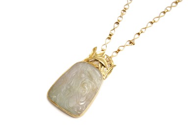 Lot 65 - A JADE PENDANT NECKLACE BY FREDA FRANCIS KALIDA, CIRCA 1979
