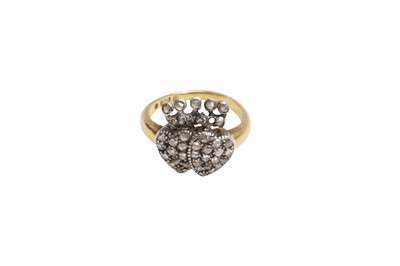 Lot 41 - A DOUBLE HEART RING