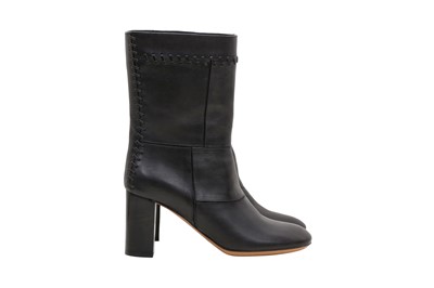 Lot 131 - Chloe Black Tucson Patchwork Heeled Boot - Size 38