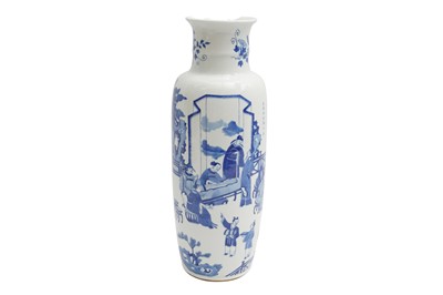Lot 255 - A CHINESE BLUE AND WHITE 'FIGURATIVE' VASE