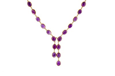 Lot 96 - AN AMETHYST NEGLIGÉ NECKLACE