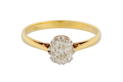 Lot 57 - A SINGLE-STONE DIAMOND RING