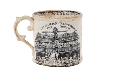 Lot 194 - A PEARLWARE MUG FOR THE CORONATION OF WILLIAM IV 1831