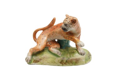Lot 202 - A LATE 18TH CENTURY STAFFORDSHIRE PEARLWARE LEOPARD