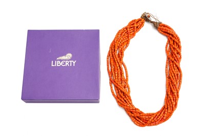 Lot 28 - A CORAL MULTISTRAND NECKLACE