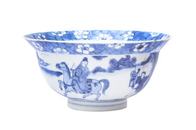 Lot 13 - A CHINESE BLUE AND WHITE 'FIGURAL' BOWL