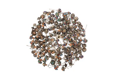 Lot 689 - λ A GROUP OF CHINESE CORAL SNUFF BOTTLE STOPPERS