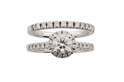 Lot 435 - TWO DIAMOND RINGS