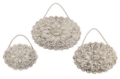 Lot 121 - Three modern Turkish 900 standard silver wall mirrors
