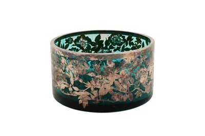 Lot 167 - A late 20th century Welsh silver overlaid glass bowl, Carmarthenshire by Laugharne Glass