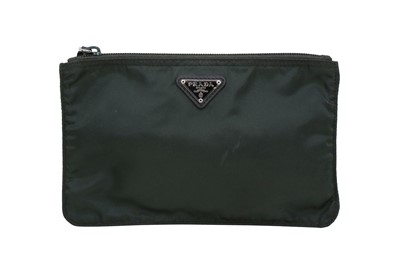 Lot 222 - Prada Forest Green Tessuto Flat Pouch