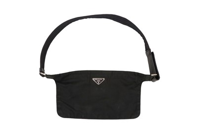 Lot 466 - Prada Black Tessuto Flat Belt Bag