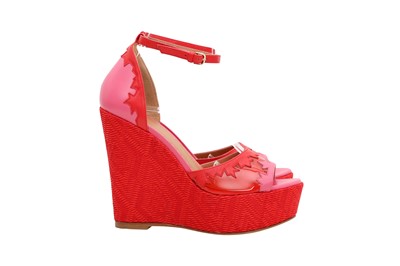 Lot 2 - Missoni Red Platform Wedge Sandal - Size 38