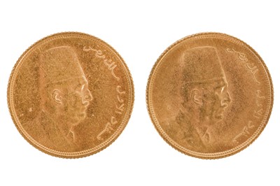 Lot 68 - TWO 20 QIRSH EGYPTIAN COINS