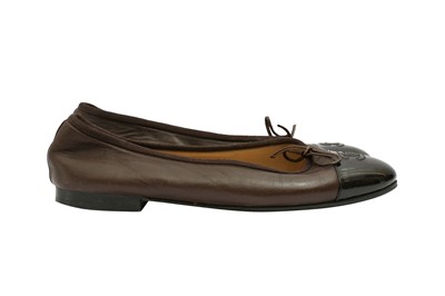 Lot 280 - Chanel Brown CC Ballet Flat - Size 38.5