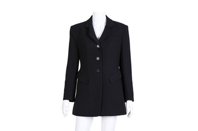 Lot 119 - Hermes Black Wool Crepe Riding Jacket - Size 40