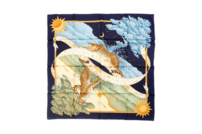 Lot 209 - Ferragamo Nocturnal Cheetah Silk Scarf