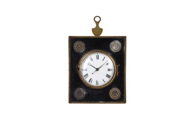 Lot 381 - A GEORGE III PERIOD EBONISED BRASS SEDAN CLOCK CIRCA 1790