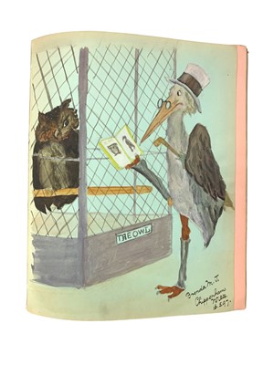 Lot 186 - Victorian and Edwardian society: Three albums of miscellaneous sketches, watercolours, poetry and epigrams